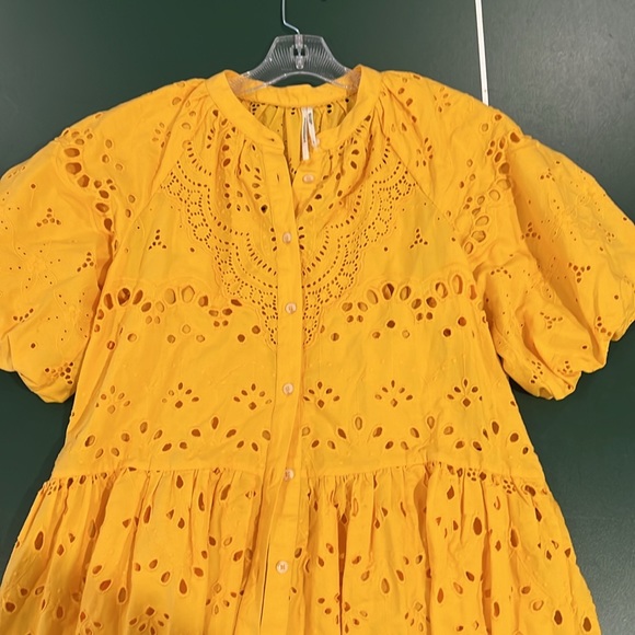 Anthropologie, 100% cotton, yellow dress size medium - Picture 3 of 9
